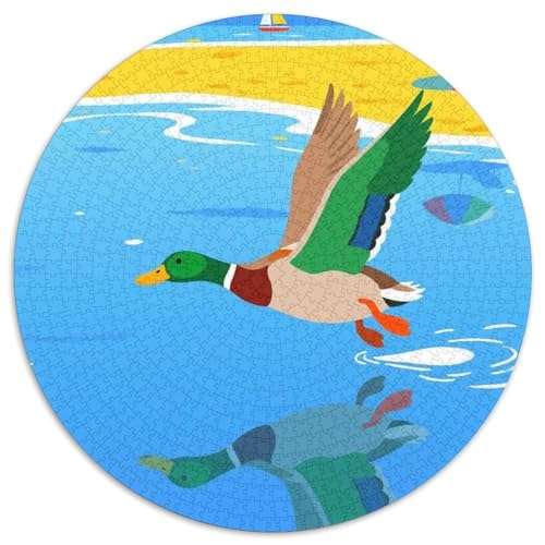 Ente 1000 Teile Puzzles Runde Kreispuzzles Für Erwachsene Und Kinder Pädagogisches Für Erwachsene Kinder Buntes Tier Geschenke 1000pcs (67.5x67.5cm) von OJASDBDJE