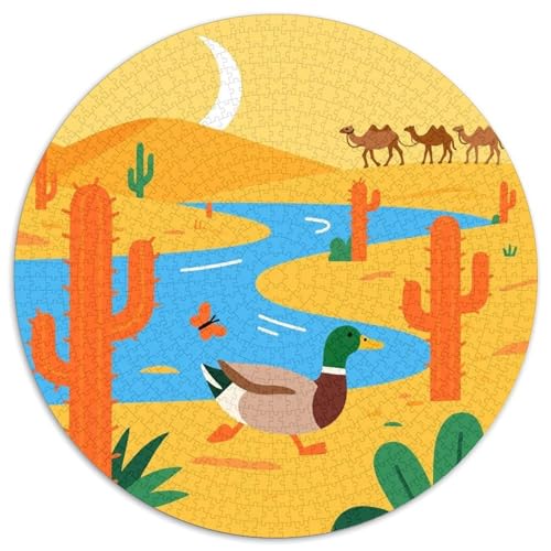Ente Mit 1000 Teilen Puzzle Circular Puzzle Für Erwachsene Und Kinder Pädagogisches Für Erwachsene Kinder Buntes Tier Stressabbau-Spielzeug 1000pcs (67.5x67.5cm) von OJASDBDJE
