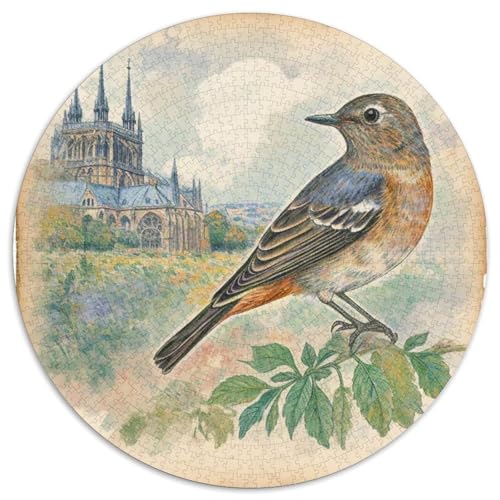 Europäischer Nachtigal Mit 1000 Teilen Puzzle Vogel Circular Puzzles Geeignet Ab 12 Jahren Pädagogisches Für Erwachsene Kinder Buntes Tier Geschenke 1000pcs (67.5x67.5cm) von OJASDBDJE