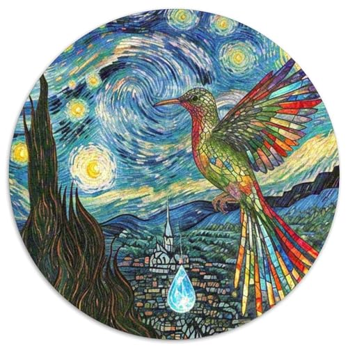 Europäischer Nachtigal Mit 1000 Teilen Puzzle Vogel Rundes Puzzle Für Erwachsene Und Kinder Pädagogisches Für Erwachsene Kinder Buntes Tier Stressabbau-Spielzeug 1000pcs (67.5x67.5cm) von OJASDBDJE