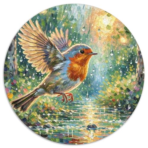 Europäischer Robin 1000 Teile Puzzles Vogel Circular Puzzle Für Erwachsene Und Kinder Pädagogisches Für Erwachsene Kinder Buntes Tier Geschenke 1000pcs (67.5x67.5cm) von OJASDBDJE