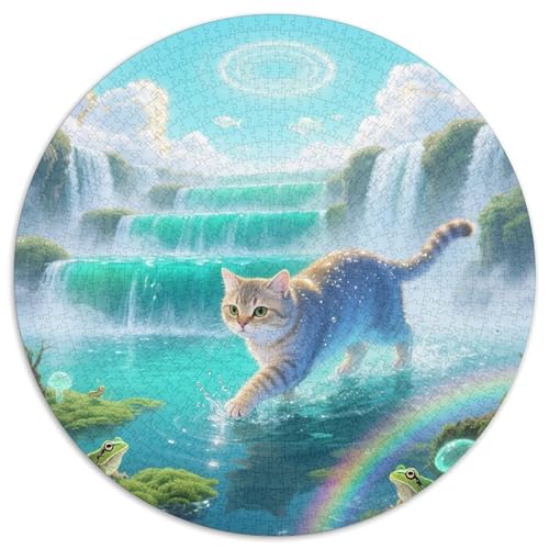 Europäisches Kurzhaar Mit 1000 Teilen Puzzle Pet Katze Circular Puzzles Geeignet Ab 12 Jahren Pädagogisches Für Erwachsene Kinder Buntes Tier Stressabbau-Spielzeug 1000pcs (67.5x67.5cm) von OJASDBDJE