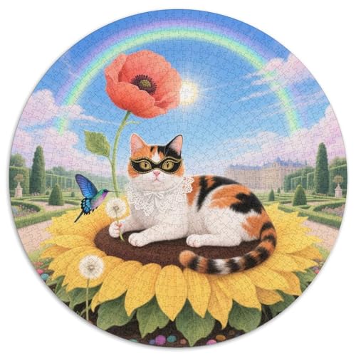 Europäisches Kurzhaar Mit 1000 Teilen Puzzles Pet Katze Circular Puzzle Für Erwachsene Und Kinder Pädagogisches Für Erwachsene Kinder Buntes Tier Stressabbau-Spielzeug 1000pcs (67.5x67.5cm) von OJASDBDJE