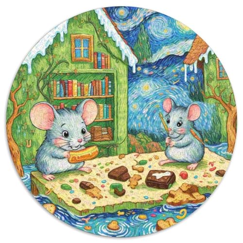 Fabelnkorrekturmaus Mit 1000 Teilen Puzzle Magische Fantasie Circular Puzzles Geeignet Ab 12 Jahren Pädagogisches Für Erwachsene Kinder Buntes Tier Geschenke 1000pcs (67.5x67.5cm) von OJASDBDJE