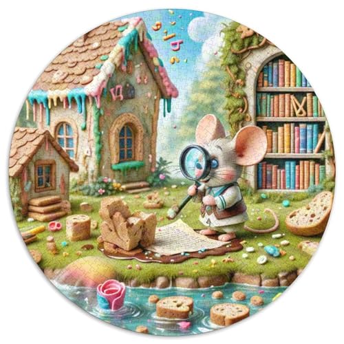 Fabelnkorrekturmaus Mit 1000 Teilen Puzzles Magische Fantasie Rund Puzzle Geeignet Ab 12 Jahren Pädagogisches Für Erwachsene Kinder Buntes Tier Geschenke 1000pcs (67.5x67.5cm) von OJASDBDJE
