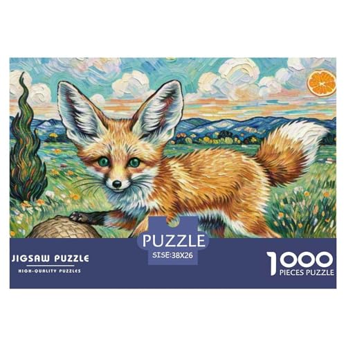 Fennec Fuchs 1000 Teile Puzzle Tiere Für Die Ganze Familie Herausforderung Detailreich Spielzeug Lernspiel 38x26cm/1000pcs von OJASDBDJE