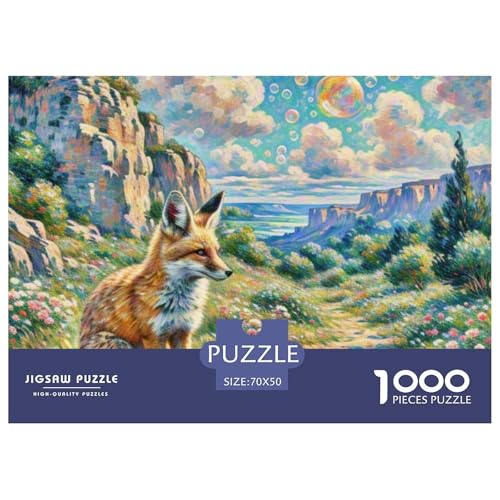 Fennec Fuchs 1000 Teile Puzzles Tiere Für Kinder Ab 12 Jahren Entspannend Detailreich Spaß Lernspiel 70x50cm/1000pcs von OJASDBDJE