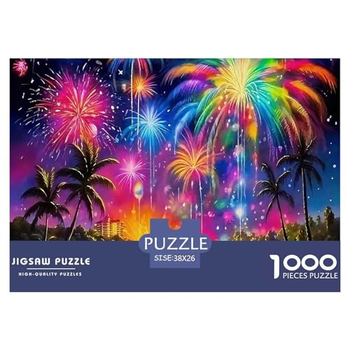 Feuerwerk 1000 Teile Puzzle Landscape Für Die Ganze Familie Entspannend Detailreich Spaß Pädagogisches Spiel 38x26cm/1000pcs von OJASDBDJE