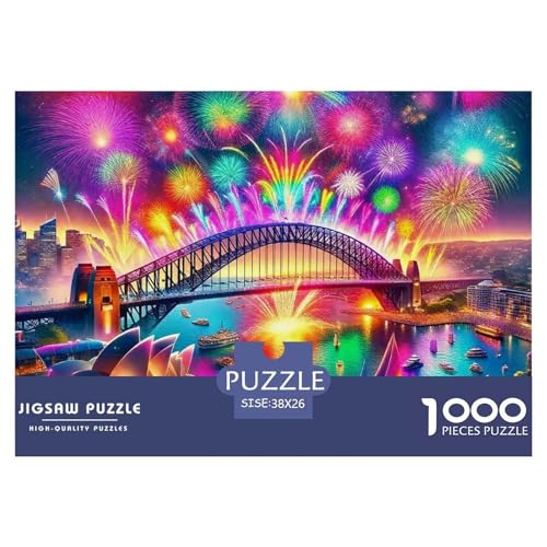 Feuerwerk 1000 Teile Puzzle Landscape Für Die Ganze Familie Herausforderung Premium-Qualität Spaß Pädagogisches Spiel 38x26cm/1000pcs von OJASDBDJE