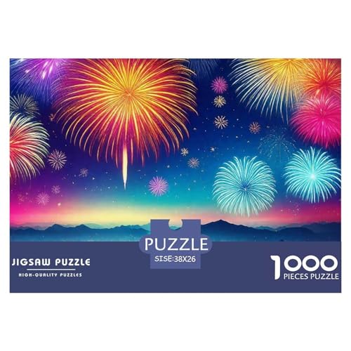 Feuerwerk 1000 Teile Puzzle Landscape Geschenke Für Frauen/Männer Entspannend Detailreich Spielzeug Lernspiel 38x26cm/1000pcs von OJASDBDJE