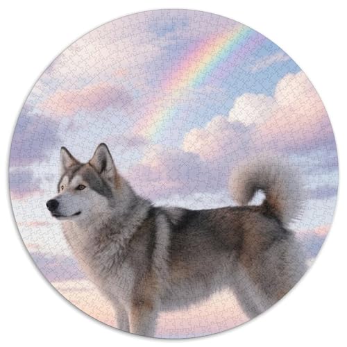 Finnischer Lapphund 1000 Teile Puzzle Haustier Hund Circular Puzzle Für Erwachsene Und Kinder Pädagogisches Für Erwachsene Kinder Buntes Tier Stressabbau-Spielzeug 1000pcs (67.5x67.5cm) von OJASDBDJE