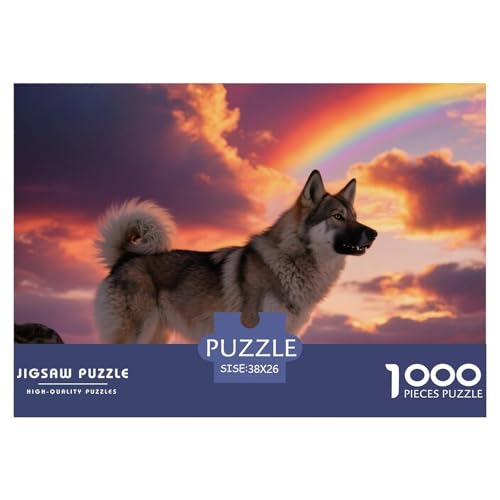 Finnischer Lapphund 1000 Teile Puzzle Haustier Hund Für Die Ganze Familie Entspannend Premium-Qualität Spaß Lernspiel 38x26cm/1000pcs von OJASDBDJE