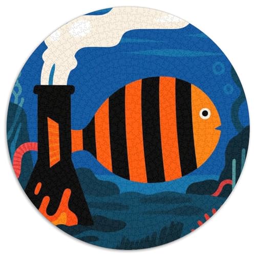 Fisch 1000 Teile Puzzles Circular Puzzles Für Erwachsene Und Kinder Pädagogisches Für Erwachsene Kinder Buntes Tier Geschenke 1000pcs (67.5x67.5cm) von OJASDBDJE
