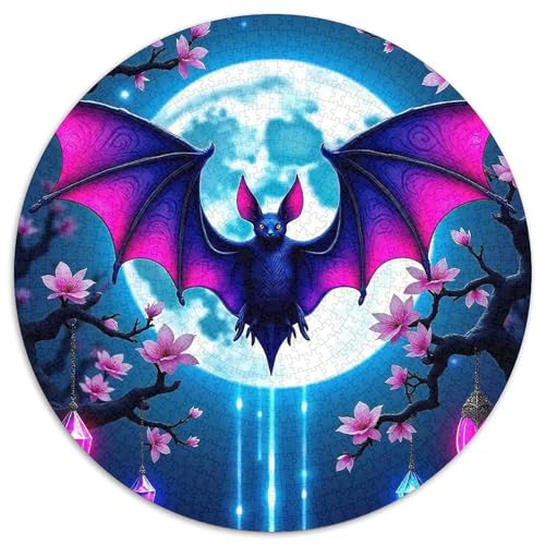 Fledermaus 1000 Teile Puzzle Rund Puzzle Geeignet Ab 12 Jahren Pädagogisches Für Erwachsene Kinder Buntes Tier Geschenke 1000pcs (67.5x67.5cm) von OJASDBDJE
