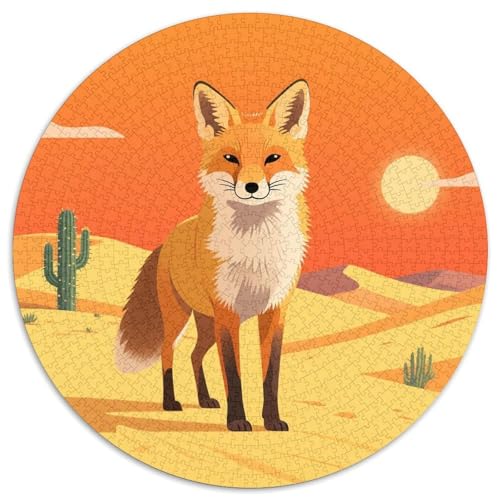Fox 1000 Teile Puzzles Circular Puzzle Geeignet Ab 12 Jahren Pädagogisches Für Erwachsene Kinder Buntes Tier Stressabbau-Spielzeug 1000pcs (67.5x67.5cm) von OJASDBDJE