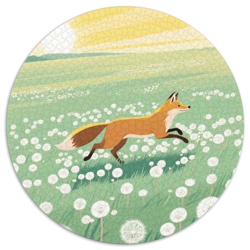 Fox 1000 Teile Puzzles Circular Puzzles Geeignet Ab 12 Jahren Pädagogisches Für Erwachsene Kinder Buntes Tier Stressabbau-Spielzeug 1000pcs (67.5x67.5cm) von OJASDBDJE