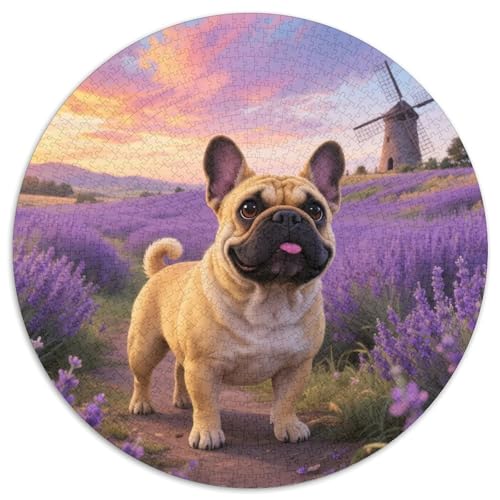 Französische Bulldogge 1000 Teile Puzzle Tiere Circular Puzzle Für Erwachsene Und Kinder Pädagogisches Für Erwachsene Kinder Buntes Tier Stressabbau-Spielzeug 1000pcs (67.5x67.5cm) von OJASDBDJE