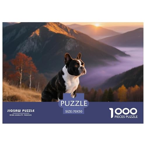 Französische Bulldogssge 1000 Teile Puzzle Haustier Hund Für Die Ganze Familie Entspannend Detailreich Spaß Pädagogisches Spiel 70x50cm/1000pcs von OJASDBDJE