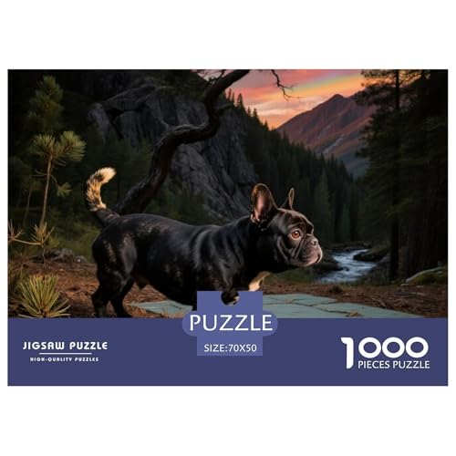 Französische Bulldogssge 1000 Teile Puzzle Haustier Hund Geschenke Für Frauen/Männer Entspannend Detailreich Spielzeug Pädagogisches Spiel 70x50cm/1000pcs von OJASDBDJE
