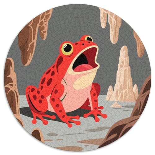 Frosch 1000 Teile Puzzle Circular Puzzle Geeignet Ab 12 Jahren Pädagogisches Für Erwachsene Kinder Buntes Tier Stressabbau-Spielzeug 1000pcs (67.5x67.5cm) von OJASDBDJE