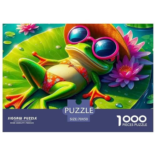 Frosch 1000 Teile Puzzle Tier Für Die Ganze Familie Entspannend Detailreich Spaß Lernspiel 70x50cm/1000pcs von OJASDBDJE