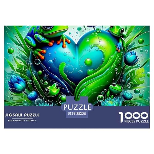 Frosch 1000 Teile Puzzle Tier Geschenke Für Frauen/Männer Entspannend Detailreich Spielzeug Lernspiel 38x26cm/1000pcs von OJASDBDJE
