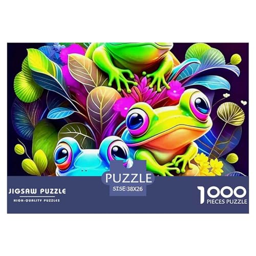 Frosch 1000 Teile Puzzle Tier Geschenke Für Frauen/Männer Herausforderung Detailreich Spaß Lernspiel 38x26cm/1000pcs von OJASDBDJE