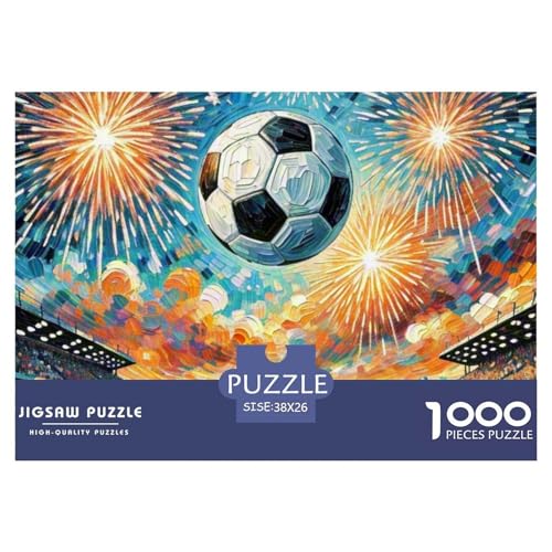 Fußball 1000 Teile Puzzle Symbol Für Kinder Ab 12 Jahren Entspannend Detailreich Spielzeug Lernspiel 38x26cm/1000pcs von OJASDBDJE