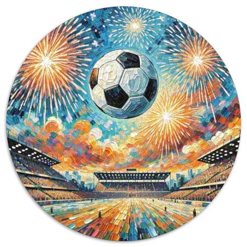 Fußball 1000 Teile Puzzles Symbol Circular Puzzles Für Erwachsene Und Kinder Pädagogisches Für Erwachsene Kinder Buntes Tier Geschenke 1000pcs (67.5x67.5cm) von OJASDBDJE