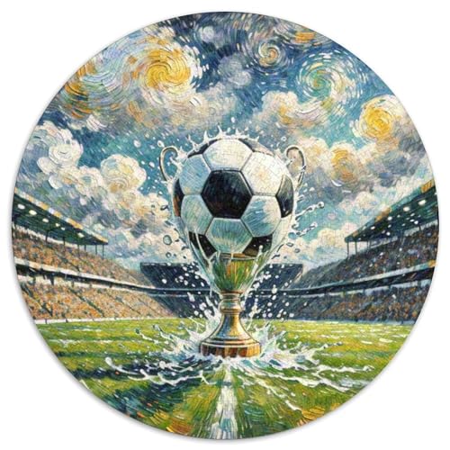 Fußball Mit 1000 Teilen Puzzles Symbol Circular Puzzles Für Erwachsene Und Kinder Pädagogisches Für Erwachsene Kinder Buntes Tier Stressabbau-Spielzeug 1000pcs (67.5x67.5cm) von OJASDBDJE