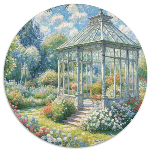 Garten 1000 Teile Puzzle Architektur Rundes Puzzle Für Erwachsene Und Kinder Pädagogisches Für Erwachsene Kinder Buntes Tier Stressabbau-Spielzeug 1000pcs (67.5x67.5cm) von OJASDBDJE