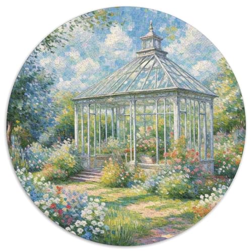 Garten 1000 Teile Puzzles Architektur Runde Kreispuzzles Für Erwachsene Und Kinder Pädagogisches Für Erwachsene Kinder Buntes Tier Geschenke 1000pcs (67.5x67.5cm) von OJASDBDJE