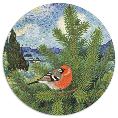 Gemeinsame Linnet Mit 1000 Teilen Puzzle Vogel Rundes Puzzle Für Erwachsene Und Kinder Pädagogisches Für Erwachsene Kinder Buntes Tier Geschenke 1000pcs (67.5x67.5cm) von OJASDBDJE