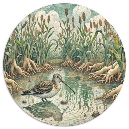 Gemeinsame Snipe 1000 Teile Puzzles Vogel Rund Puzzle Geeignet Ab 12 Jahren Pädagogisches Für Erwachsene Kinder Buntes Tier Stressabbau-Spielzeug 1000pcs (67.5x67.5cm) von OJASDBDJE