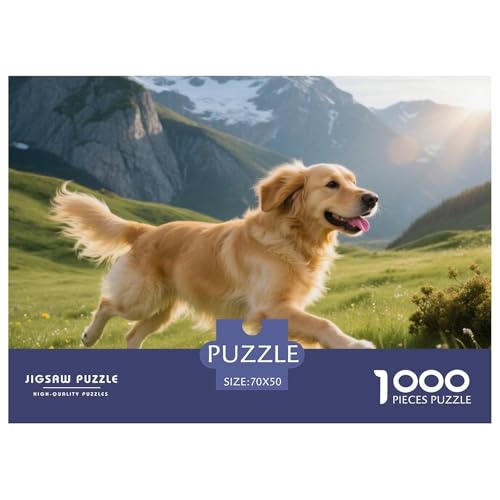 Goldener Retriever 1000 Teile Puzzle Haustier Hund Für Die Ganze Familie Entspannend Detailreich Spaß Pädagogisches Spiel 70x50cm/1000pcs von OJASDBDJE