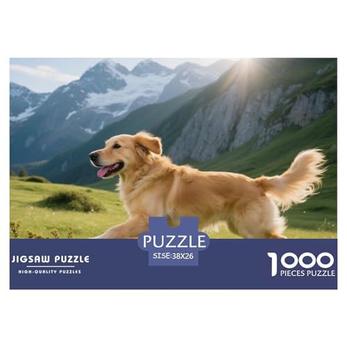 Goldener Retriever 1000 Teile Puzzle Haustier Hund Für Die Ganze Familie Herausforderung Detailreich Spielzeug Lernspiel 38x26cm/1000pcs von OJASDBDJE