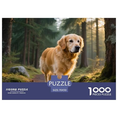 Goldener Retriever 1000 Teile Puzzle Haustier Hund Geschenke Für Frauen/Männer Herausforderung Detailreich Spielzeug Lernspiel 70x50cm/1000pcs von OJASDBDJE