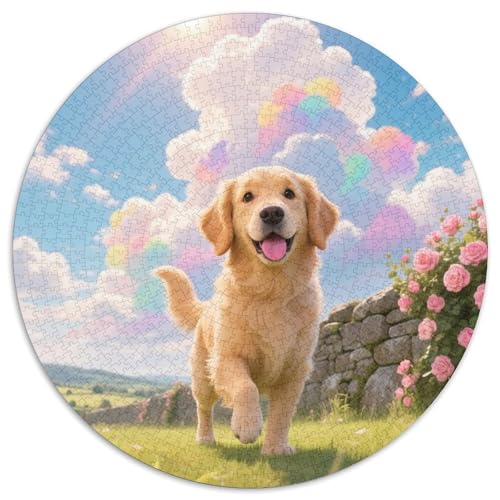 Goldener Retriever 1000 Teile Puzzle Tiere Circular Puzzles Geeignet Ab 12 Jahren Pädagogisches Für Erwachsene Kinder Buntes Tier Geschenke 1000pcs (67.5x67.5cm) von OJASDBDJE