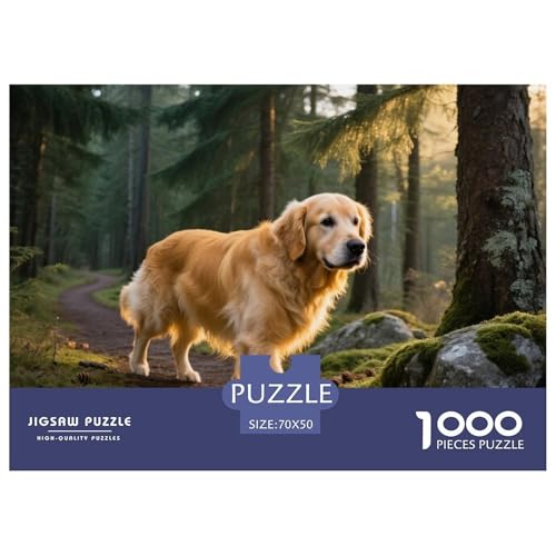 Goldener Retriever 1000 Teile Puzzles Haustier Hund Für Kinder Ab 12 Jahren Entspannend Detailreich Spielzeug Lernspiel 70x50cm/1000pcs von OJASDBDJE