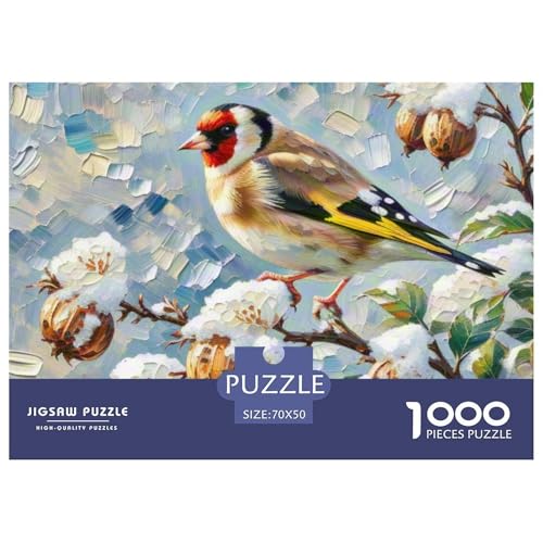 Goldfinch 1000 Teile Puzzle Vogel Für Die Ganze Familie Herausforderung Premium-Qualität Spaß Pädagogisches Spiel 70x50cm/1000pcs von OJASDBDJE