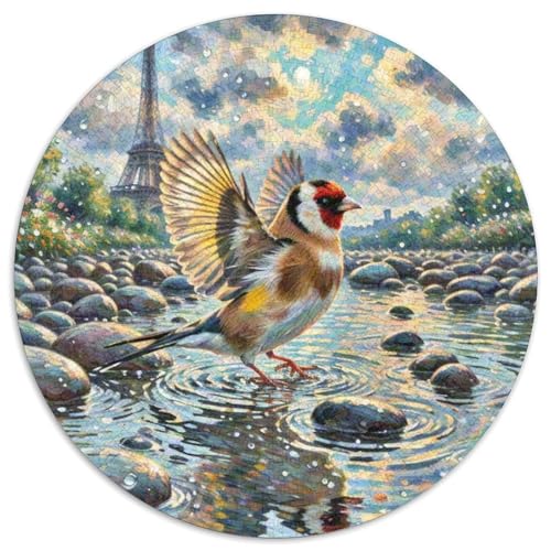 Goldfinch Mit 1000 Teilen Puzzle Vogel Rund Puzzle Für Erwachsene Und Kinder Pädagogisches Für Erwachsene Kinder Buntes Tier Stressabbau-Spielzeug 1000pcs (67.5x67.5cm) von OJASDBDJE