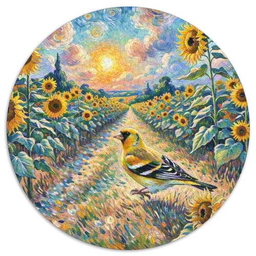 Goldfinch Mit 1000 Teilen Puzzles Vogel Circular Puzzles Geeignet Ab 12 Jahren Pädagogisches Für Erwachsene Kinder Buntes Tier Stressabbau-Spielzeug 1000pcs (67.5x67.5cm) von OJASDBDJE