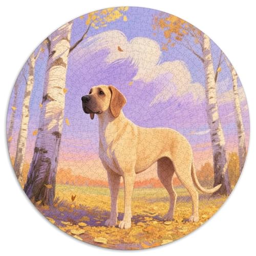 Großen Dänen 1000 Teile Puzzle Tierhund Rundes Puzzle Geeignet Ab 12 Jahren Pädagogisches Für Erwachsene Kinder Buntes Tier Geschenke 1000pcs (67.5x67.5cm) von OJASDBDJE