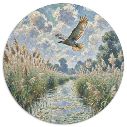 Großer Grauer Rappshahn Mit 1000 Teilen Puzzle Vogel Rund Puzzle Für Erwachsene Und Kinder Pädagogisches Für Erwachsene Kinder Buntes Tier Stressabbau-Spielzeug 1000pcs (67.5x67.5cm) von OJASDBDJE