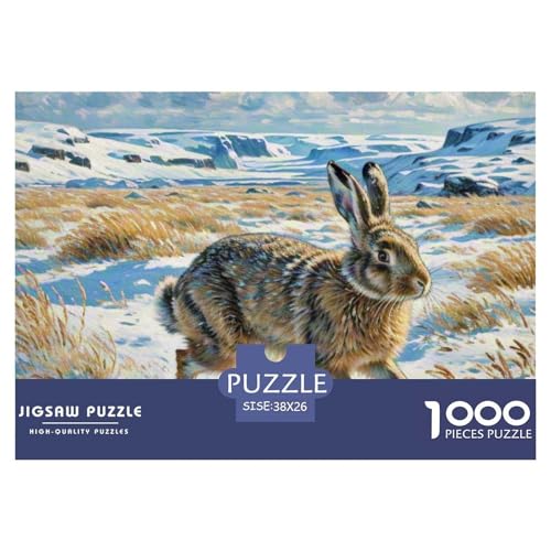 Hase 1000 Teile Puzzle Tiere Für Die Ganze Familie Entspannend Detailreich Spaß Pädagogisches Spiel 38x26cm/1000pcs von OJASDBDJE