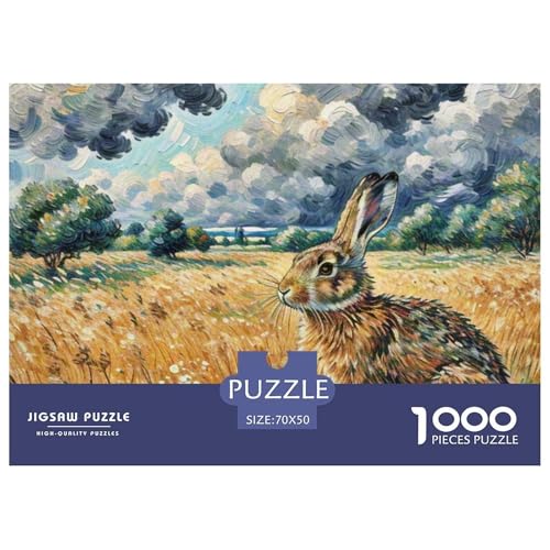 Hase 1000 Teile Puzzle Tiere Für Die Ganze Familie Herausforderung Premium-Qualität Spielzeug Lernspiel 70x50cm/1000pcs von OJASDBDJE