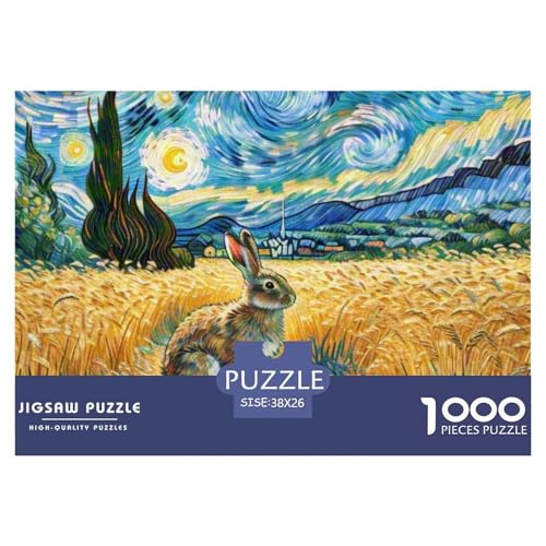 Hase 1000 Teile Puzzle Tiere Geschenke Für Frauen/Männer Entspannend Detailreich Spielzeug Lernspiel 38x26cm/1000pcs von OJASDBDJE
