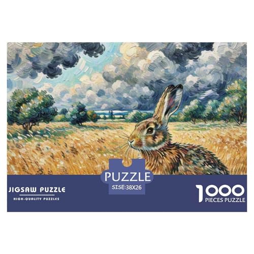 Hase 1000 Teile Puzzle Tiere Geschenke Für Frauen/Männer Herausforderung Detailreich Spaß Pädagogisches Spiel 38x26cm/1000pcs von OJASDBDJE