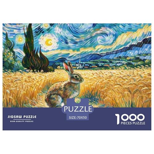 Hase 1000 Teile Puzzle Tiere Geschenke Für Frauen/Männer Herausforderung Detailreich Spielzeug Pädagogisches Spiel 70x50cm/1000pcs von OJASDBDJE