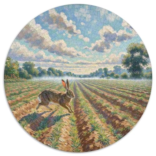 Hase 1000 Teile Puzzle Tiere Runde Kreispuzzles Geeignet Ab 12 Jahren Pädagogisches Für Erwachsene Kinder Buntes Tier Geschenke 1000pcs (67.5x67.5cm) von OJASDBDJE
